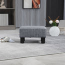HOMCOM Chic Linen Fabric Grey Footstool Ottoman Cube With 4 Plastic Legs