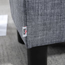 HOMCOM Chic Linen Fabric Grey Footstool Ottoman Cube With 4 Plastic Legs