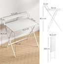 HOMCOM 81.5 cm Folding Computer Desk for Small Spaces Bedroom, White