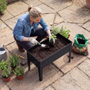 Outsunny Raised Planter, Metal Raised Garden Bed on Legs with Drainage Hole