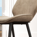 HOMCOM Dining Chairs Set of 2 Upholstered Kitchen Chairs w/ Metal Legs Brown