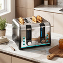 HOMCOM 4 Slice Toaster with 7 Browning Levels, Reheat, Defrost and Cancel