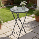 Outsunny Mosaic Garden Table, 35.5cm Folding Coffee Table, Green