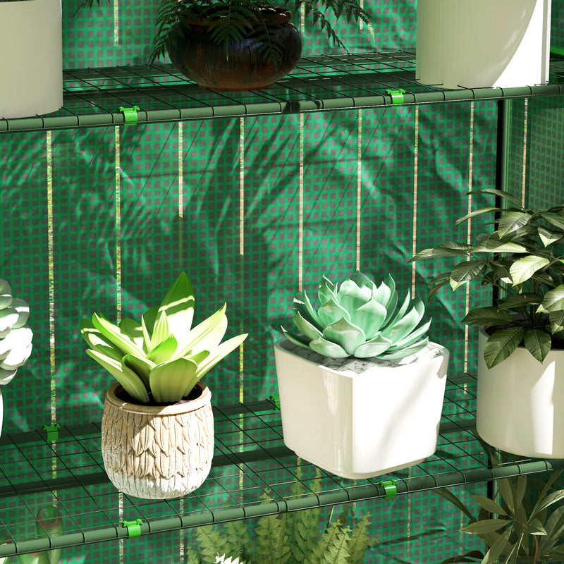 Outsunny 4 Tier Mini Greenhouse with Reinforced PE Cover, Green