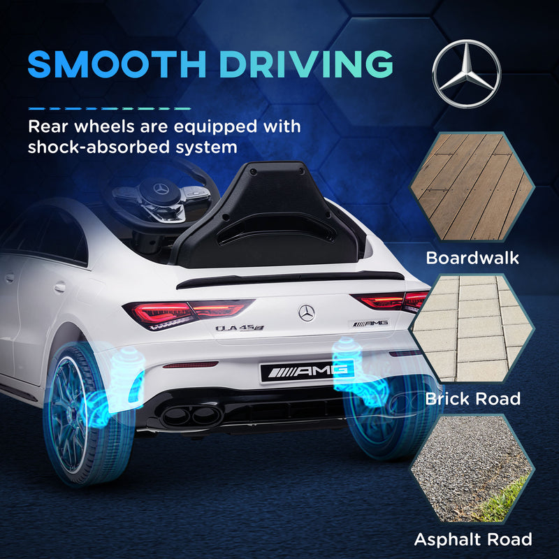 AIYAPLAY Mercedes-AMG CLA 45 Licensed 12V Ride On Car W/ Music - Black/Blue/White/Yellow