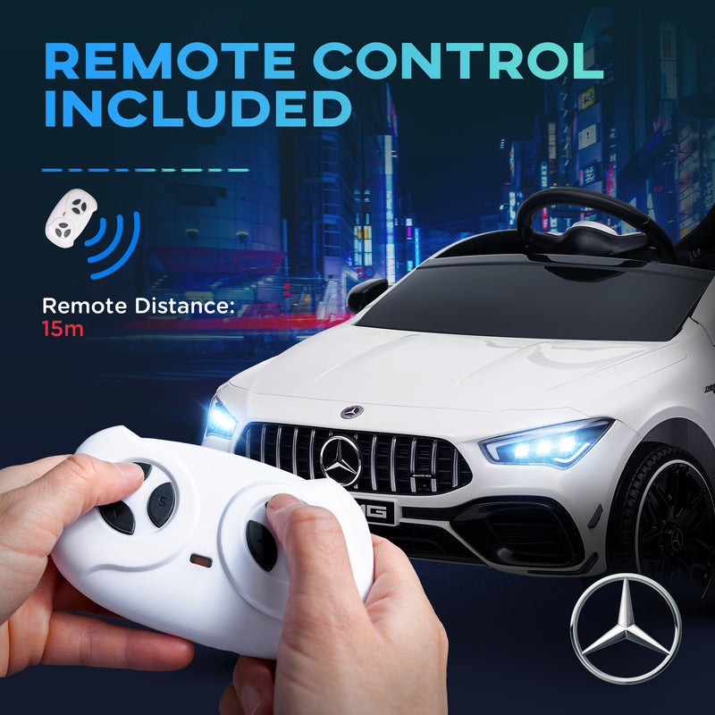 AIYAPLAY Mercedes-AMG CLA 45 Licensed 12V Ride On Car W/ Music - Black/Blue/White/Yellow