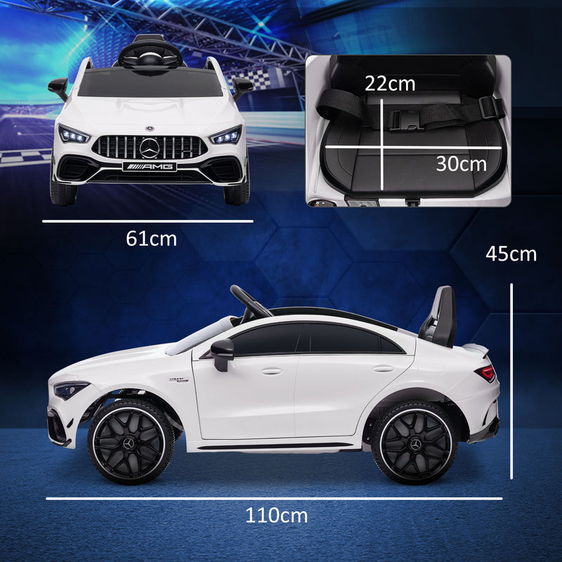 AIYAPLAY Mercedes-AMG CLA 45 Licensed 12V Ride On Car W/ Music - Black/Blue/White/Yellow