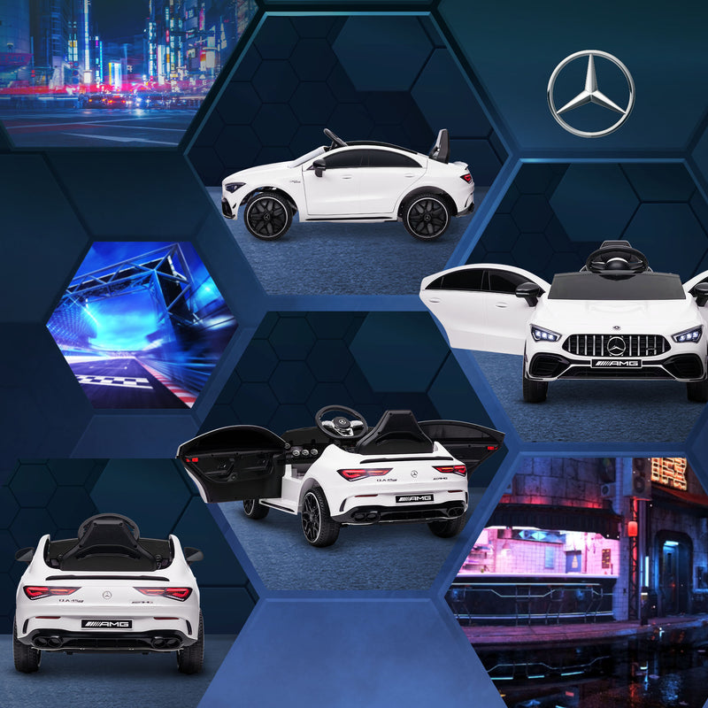 AIYAPLAY Mercedes-AMG CLA 45 Licensed 12V Ride On Car W/ Music - Black/Blue/White/Yellow
