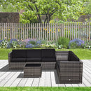 Outsunny Patio Rattan Sofa Set  6 Seater - Grey