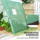 Outsunny Portable Greenhouse Gardening Plant Hot House with 2 Doors, Green