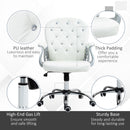 Vinsetto Office Chair PU Diamante Padded Ergonomic 360° Swivel - White/Grey/Pink