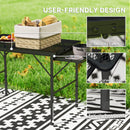 Outsunny 4.5ft Portable Folding Table, Height Adjustable Metal Picnic Table