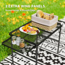 Outsunny 4.5ft Portable Folding Table, Height Adjustable Metal Picnic Table