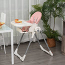 HOMCOM Babies Foldable PU Highchair Pink