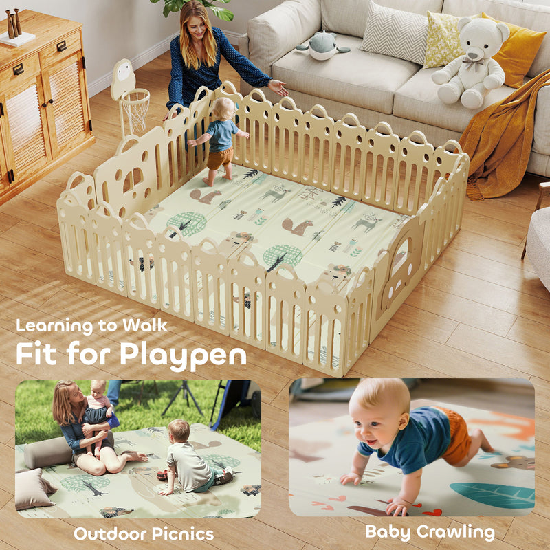 AIYAPLAY Baby Play Mat, Foldable Activity Playmat,