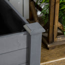 Outsunny Garden Wooden Planter Flower Raised Bed, Dark Grey