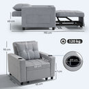HOMCOM 3-in-1 Sofa Bed, Convertible Sleeper Chair With Adjustable Backrest