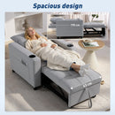 HOMCOM 3-in-1 Sofa Bed, Convertible Sleeper Chair With Adjustable Backrest