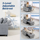 HOMCOM 3-in-1 Sofa Bed, Convertible Sleeper Chair With Adjustable Backrest
