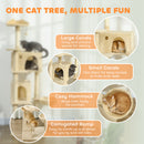 PawHut Cat Tree Tower With Sisal Scratching Posts, Condos, Beige