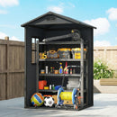 Outsunny 4 X 3 Ft Plastic Small Garden Shed With Lockable Door, Dark Grey