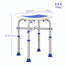 HOMCOM Adjustable Shower Stool With Foot Pads For Elderly Disabled Purple