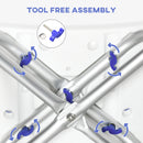 HOMCOM Adjustable Shower Stool With Foot Pads For Elderly Disabled Purple