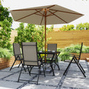 Outsunny 5 PCs Garden Dining Set, Folding Chairs And Metal Top Table