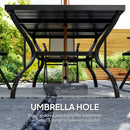 Outsunny 5 PCs Garden Dining Set, Folding Chairs And Metal Top Table