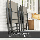 Outsunny 5 PCs Garden Dining Set, Folding Chairs And Metal Top Table