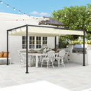 Outsunny Metal Pergola Gazebo Patio Sunshelter Retractable Canopy Cream