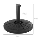 Outsunny 13 Kg Patio Umbrella Base Stand, Concrete Umbrella Holder, Black