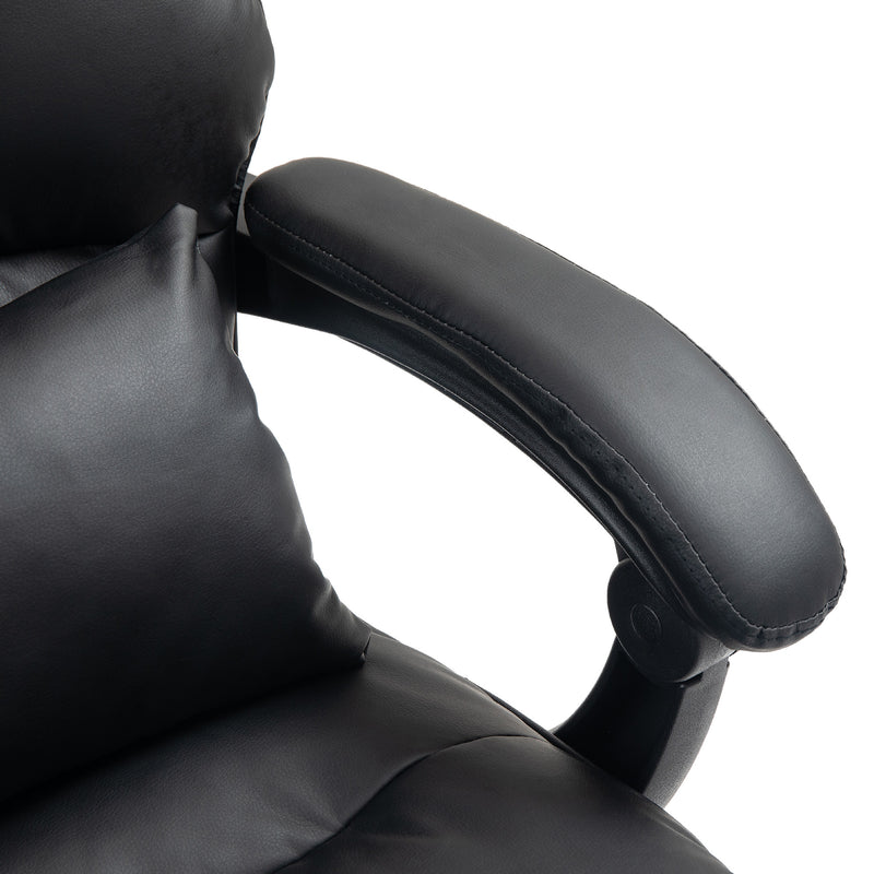 HOMCOM Executive Office Chair, PU Leather Desk Chair with Armrests