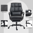 HOMCOM Executive Office Chair, PU Leather Desk Chair With Armrests