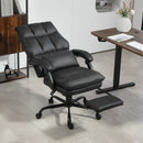 HOMCOM Executive Office Chair, PU Leather Desk Chair With Armrests