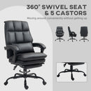 HOMCOM Executive Office Chair, PU Leather Desk Chair With Armrests