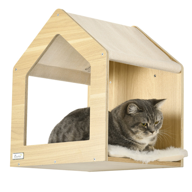 PawHut 8 Piece Cat Shelves Set with Cat House, 3 Perches