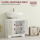 HOMCOM Modern Under Sink Cabinet for Basin without or with Pedestal, White