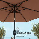 Outsunny 2.6M Garden Parasol Umbrella with Aluminium Pole, Tilt, Crank