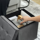 HOMCOM Foldable Velvet-Feel Storage Ottoman, 38 x 38 x 38 cm,