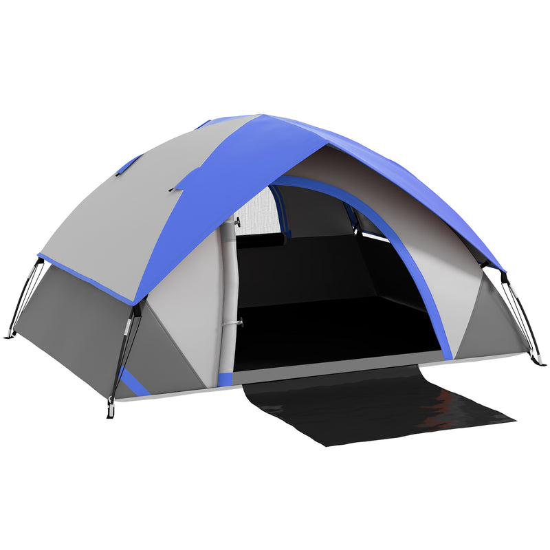 Outsunny 2 Man Camping Tent w/ Sewn-in Groundsheet, 3000mm Waterproof