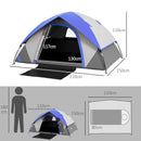 Outsunny 2 Man Camping Tent w/ Sewn-in Groundsheet, 3000mm Waterproof