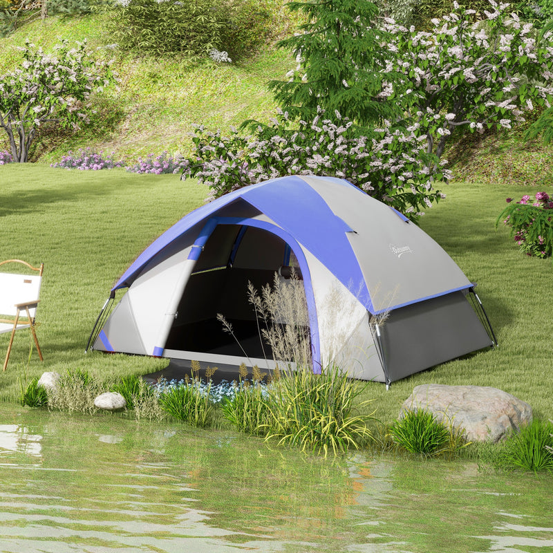 Outsunny 2 Man Camping Tent w/ Sewn-in Groundsheet, 3000mm Waterproof