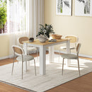 HOMCOM Dining Table For 4-6 People, Wood Effect Tabletop, Oak & White