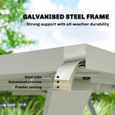 Outsunny 7 Pieces Patio Dining Set With Umbrella Hole For Garden, Light Grey