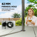 Outsunny 7 Pieces Patio Dining Set With Umbrella Hole For Garden, Light Grey