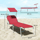 Outsunny Foldable Sun Lounger Set of 2, 4 Level Adjustable Backrest