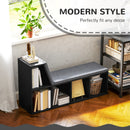 HOMCOM  2 Tier Bookcase w/ Removable Cushions Storage Cabinet for Living Room