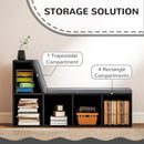 HOMCOM  2 Tier Bookcase w/ Removable Cushions Storage Cabinet for Living Room