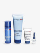 Clarins Men 4 Piece Gift Set: Shampoo & Shower 30ml - Exfoliating Cleanser 125ml